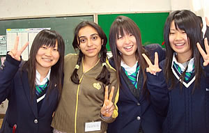 students in class yfu india japan